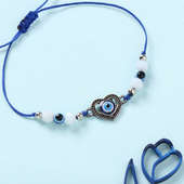 Stylish Heart Shape Evill Eye Bracelet Rakhi