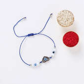 Stylish Heart Shape Evill Eye Bracelet Rakhi