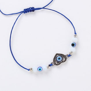 Stylish Heart Shape Evill Eye Bracelet Rakhi