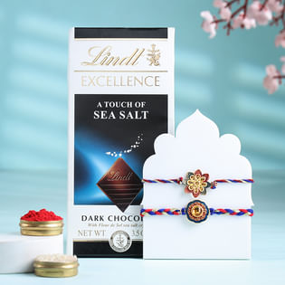 Charming Rakhi Set With Dainty Chocolates