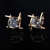 Front view of Stylish Square Stud Earrings