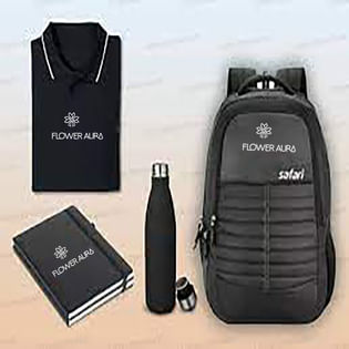  T- shirt backpack, water bottle, and notebook employee joining kit