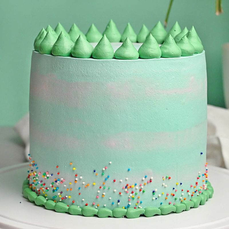 Sumptuous Green Cake - Kids Birthday Cake Online