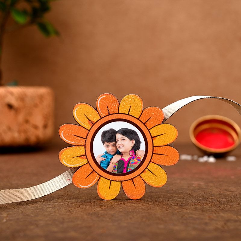 One Personalised Rakhi - Sunflower Custom Rakhi