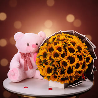 Sunflower Serenade N Teddy Combo
