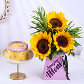 Sunflowers N Bento Cake Combo For Mom