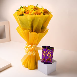 Sunkissed Gerberas With Chocolates