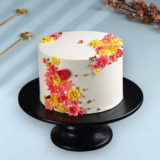 Sunlit Blooms Anniversary Cake