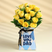 Sunlit Love In Yellow Roses For Dad