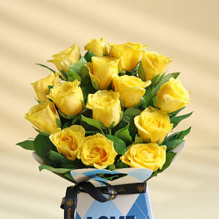 Sunlit Love In Yellow Roses For Dad