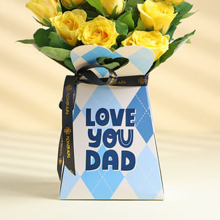 Sunlit Love In Yellow Roses For Dad