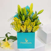Sunny Lily Box - Send yellow flowers in a box online