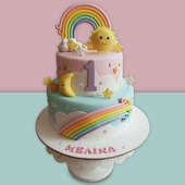 Sunshine And Rainbows Dream Cake - Two Tier Cake
