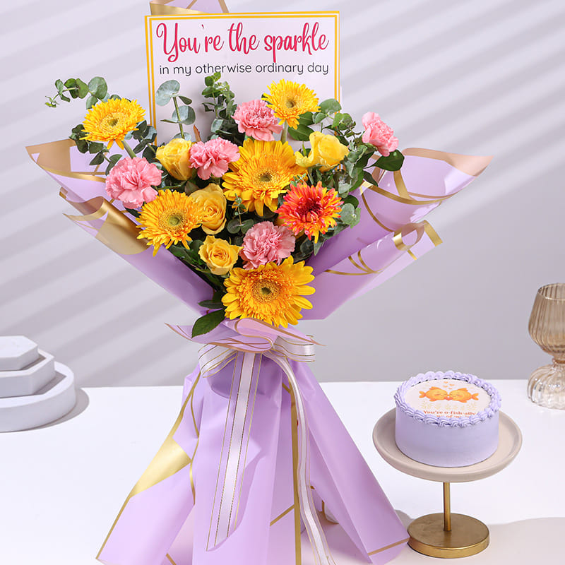 Sunshine Blooms N Bento Cake For Her