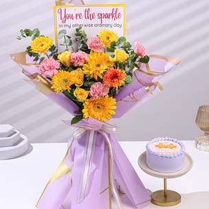 Sunshine Blooms N Bento Cake For Her