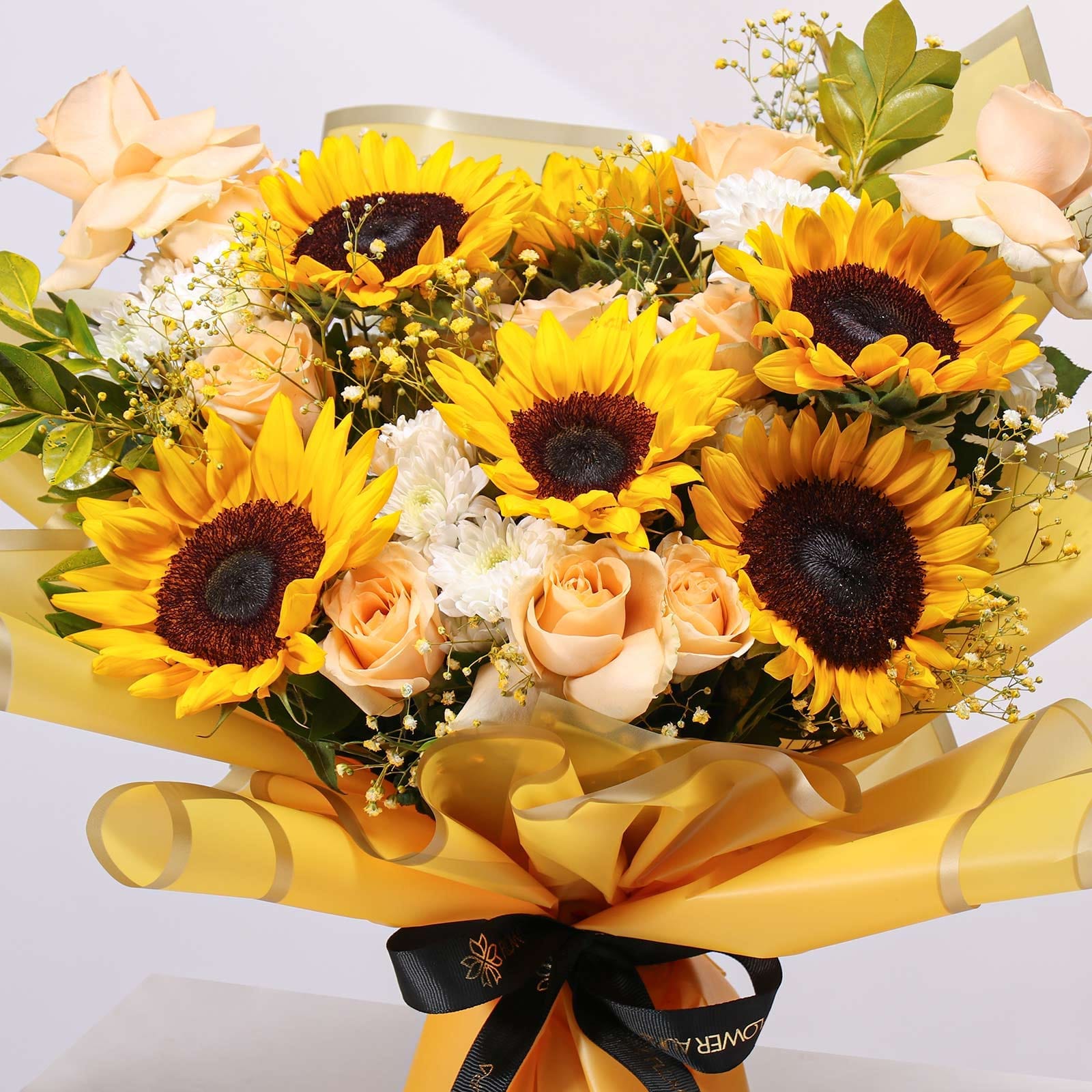 Sunshine Bouquet With Pineapple Birthday Cake