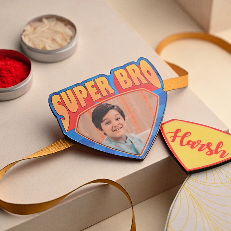  Super Bro Personalised Magnectic Kids Rakhi