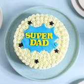 Super Dad White Frosted Customised Cake - Top View