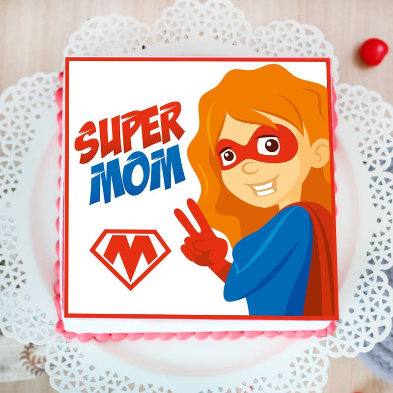 Super Mom Poster Cake For Mothers Day