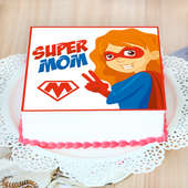 Super Mom Poster Cake For Mothers Day Side View