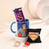 Super Hero Magnet Rakhi Combo With Mug N Chocolate