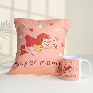 Super Mom Comfy Cushion N Mug Combo