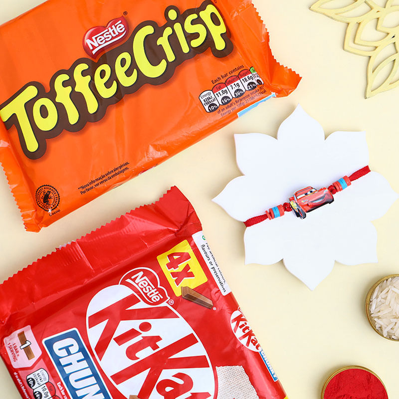 Supercar Kids Rakhi With Choco Treats