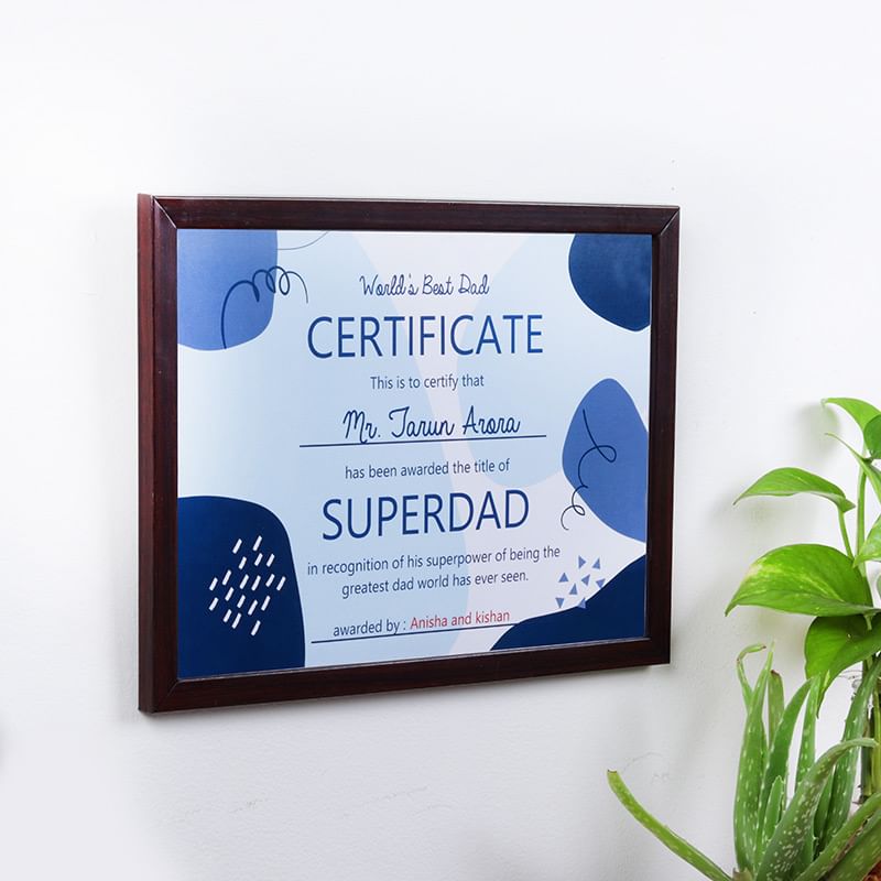 Superdad Certificate - Online Fathers day gift