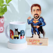 Superhero Dad Mug And Caricature