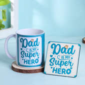 Superhero Dad Mug N Coaster Combo