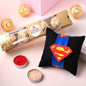 Superman Designer Rakhi with Chocolates
