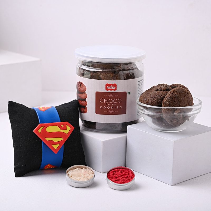 Superman Kid Rakhi with Sweets