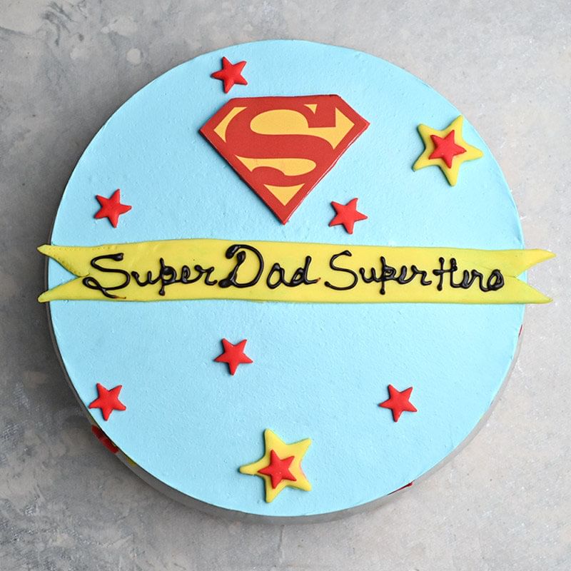 Superman Superdad Cake - Front View