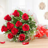 10 Red roses bouquet - Part of Surprising Heartilicious Combo