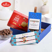 Buy Set of 2 Morpankh Rakhi Online - Swadisht Soan Papdi With Crunchy Chocolaty Almonds With Morpankh Rakhi Duo