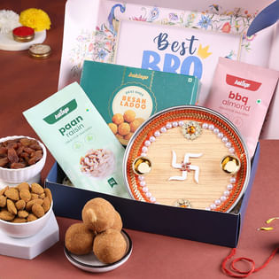 Swastik Bhai Dooj Thali N Festive Treats Hamper