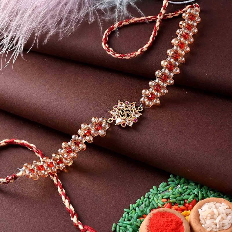 Swastik Charm Premium Stone Rakhi