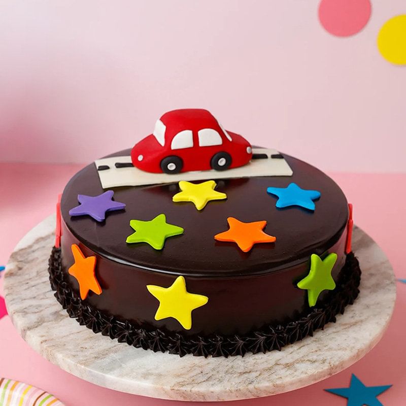 Speedy Car Design Chocolate Cake