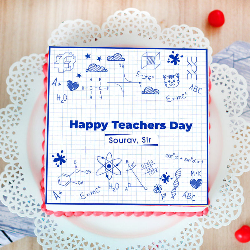 Happy Teachers Day Poster Cake