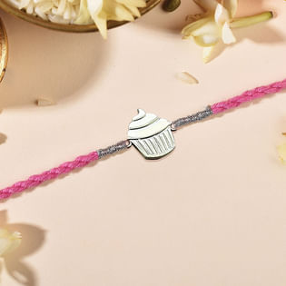 Sweet Cupcake 925 Sterling Silver Rakhi