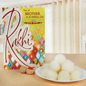 Sweet Delight - A Rakhi with Greeting Card Combo for Brother