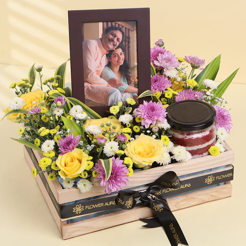 Sweet Floral Frame Hamper For Dad