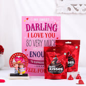 Sweet Greeting Card With Chocolates N Showpiece