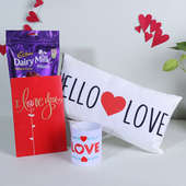 Send Sweet Love Combo With Pillow N Mug for valentine