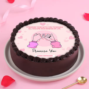 Together Forever Promise Day Chocolate Cake
