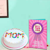 Combo of Greeting Card and Cake for Mom