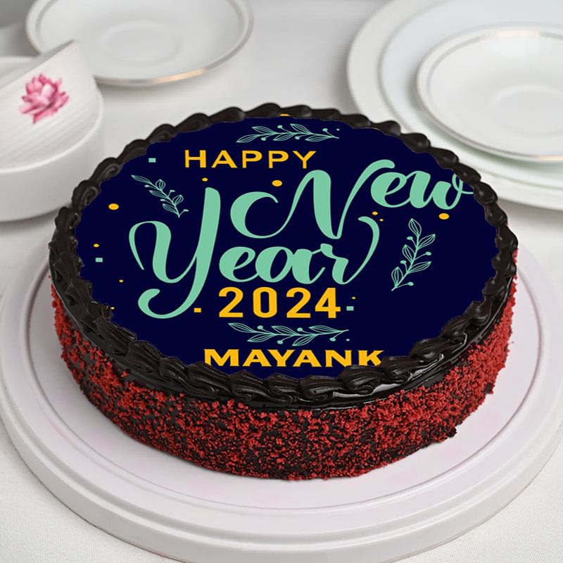 Sweet New Beginnings: Personalised photo new year cake 