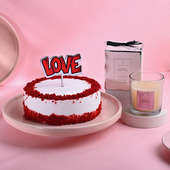 Sweet Red Velvet Cake With Scented Candle