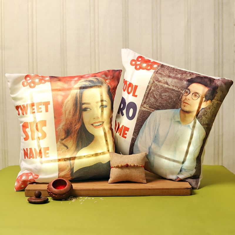 Sweet Siblings Cushion N Rakhi