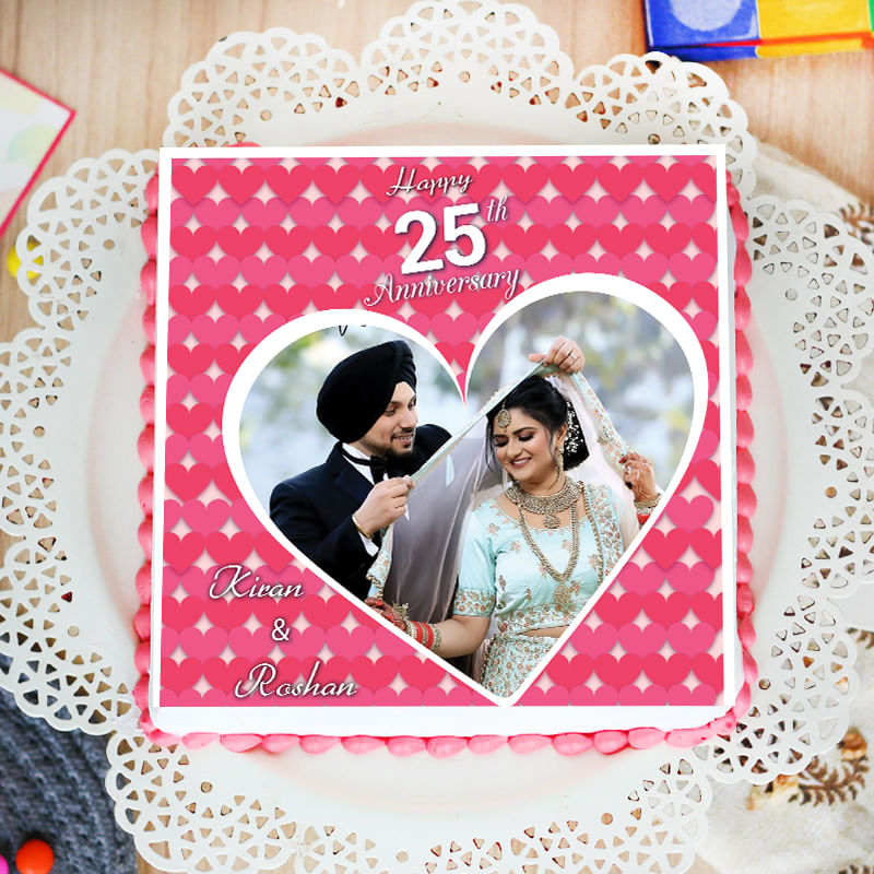 25th Anniversary Photo Cake